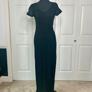 Black Crochet Long Dress